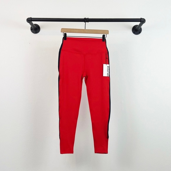Splits59 Red Leggings with Black Stripe - Picture 3 of 6